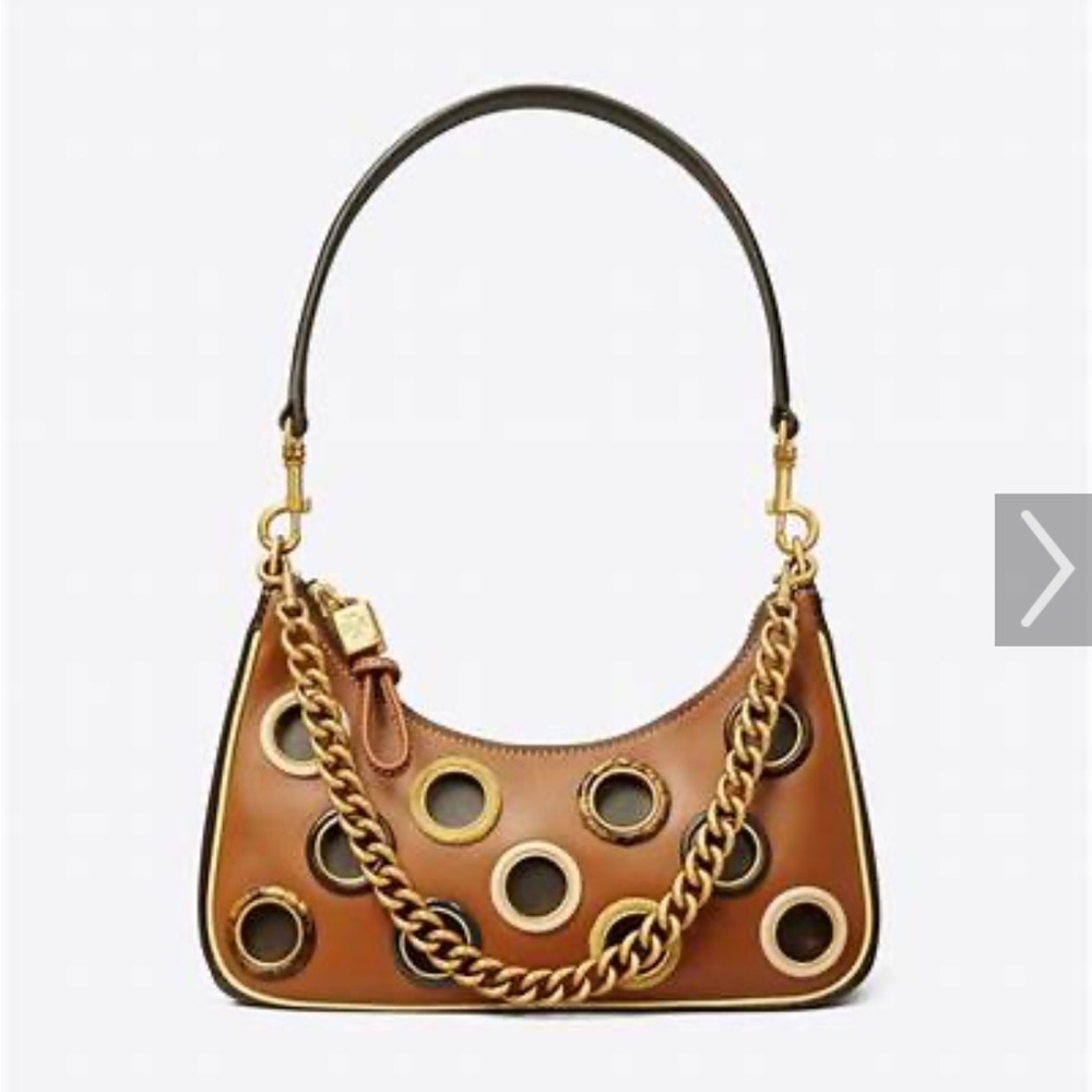 Tory Burch Mercer grommet crescent bag